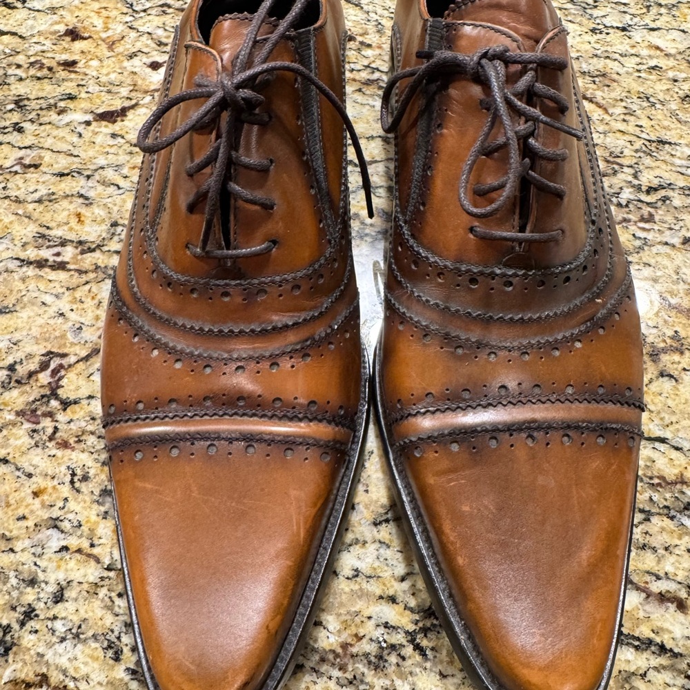 Donald J. Pliner Brown Leather Oxfords - Picture 7 of 8